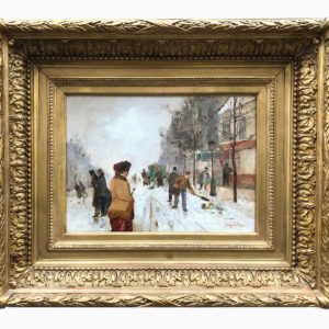 Paris , sous la neige - Etienne Maxime VALLEE (1853-1881)