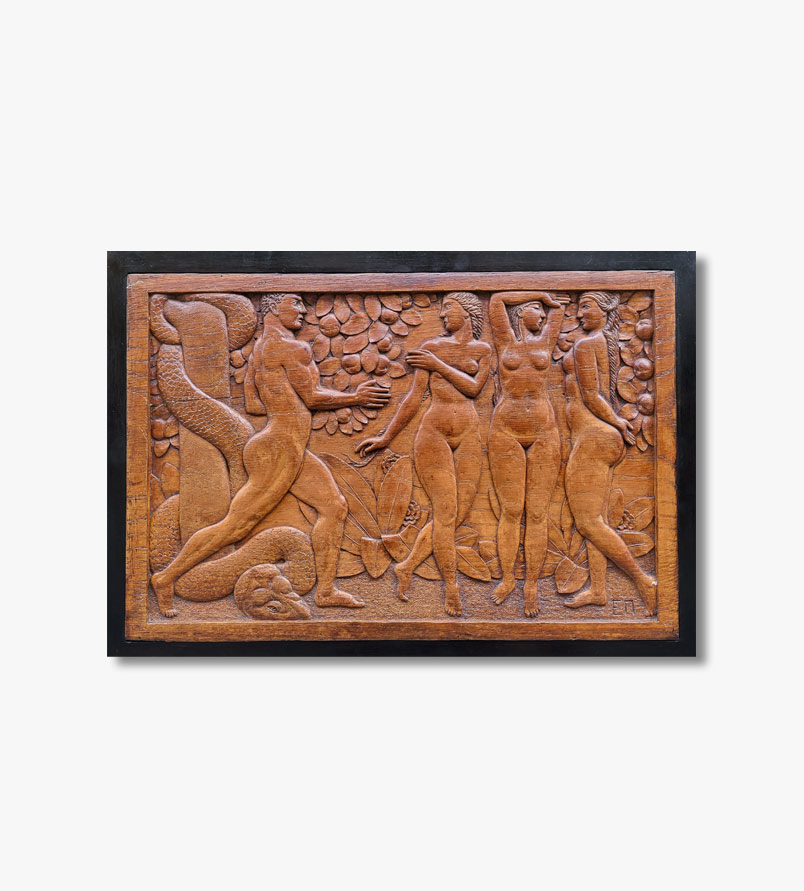 bas-relief-en-bois-hercule-et-les-pommes-d-or-par-emile-monier