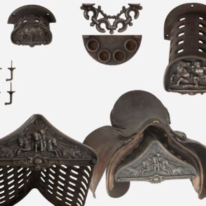 Rare ensemble d’articles d’écurie en fonte pour quatre chevaux, Éditions Fonderie Ducel, Paris, France, vers 1870