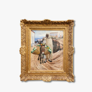 huile-sur-toile-le-muletier-et-son-ane-a-alger-par-alfred-schlomka